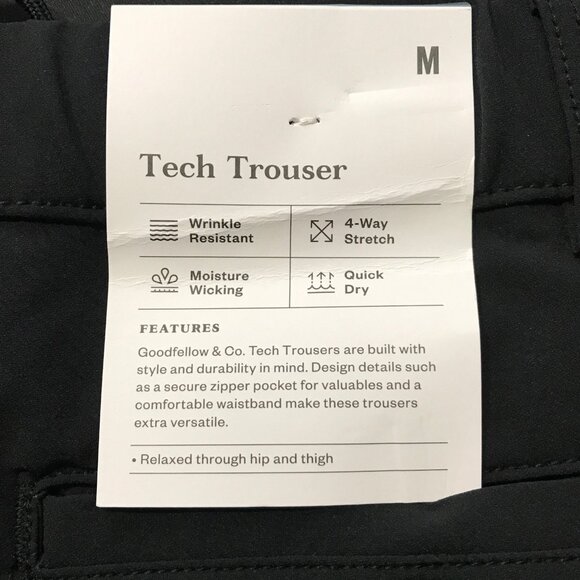 Medium - Mens Relaxed Travel Trousers - Goodfellow Co - Black - Picture 4 of 7